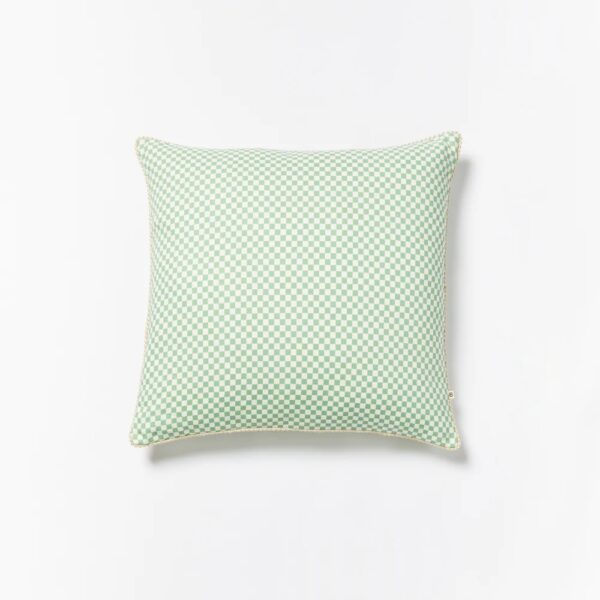 Bonnie and Neil - Tiny Checkers Cushion Sage - 60cm