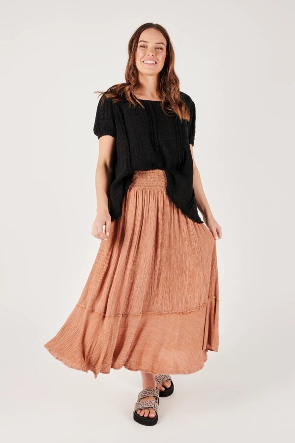 Shirred Waist Maxi Skirt - Image 2