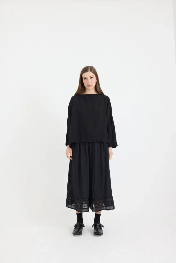 Metta  Melbourne - Sailor Boxy Top - Black - Image 3
