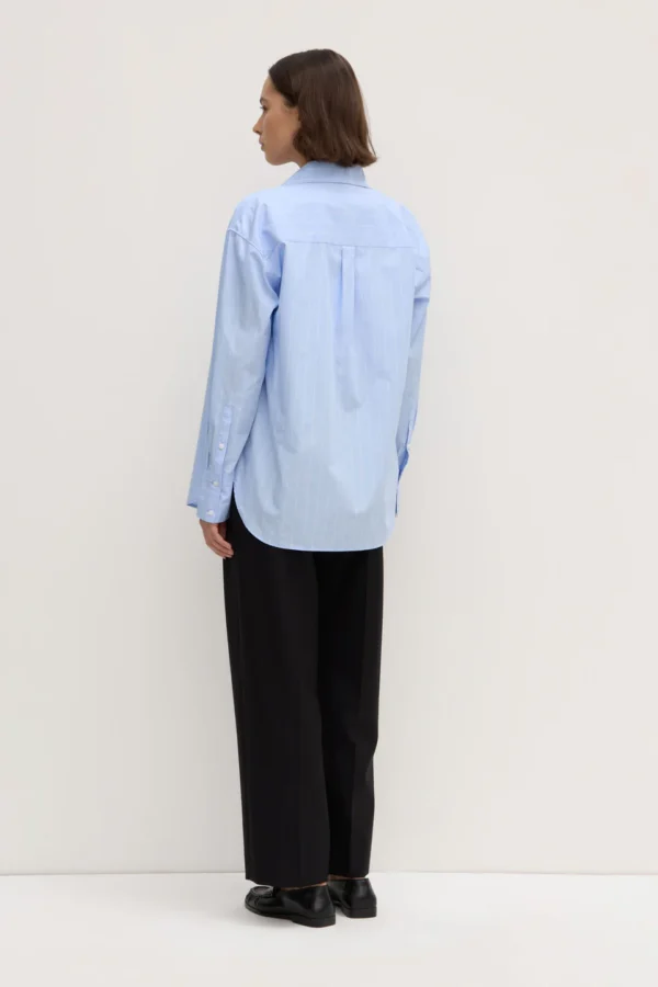 Assembly Label - Otis Poplin Bahama Blue/White Stripe Shirt - Image 2
